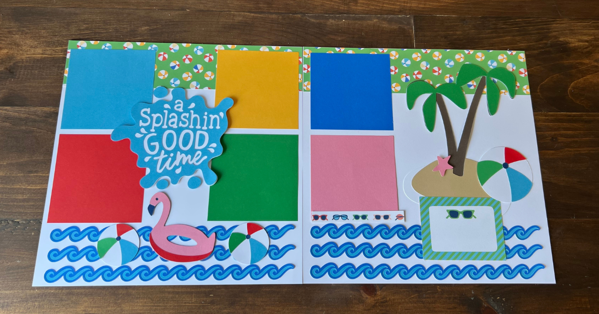 Cricut Pool Scrapbook Idea to Make the Best Layout for Summer Memories -  Sunflower Paper Crafts
